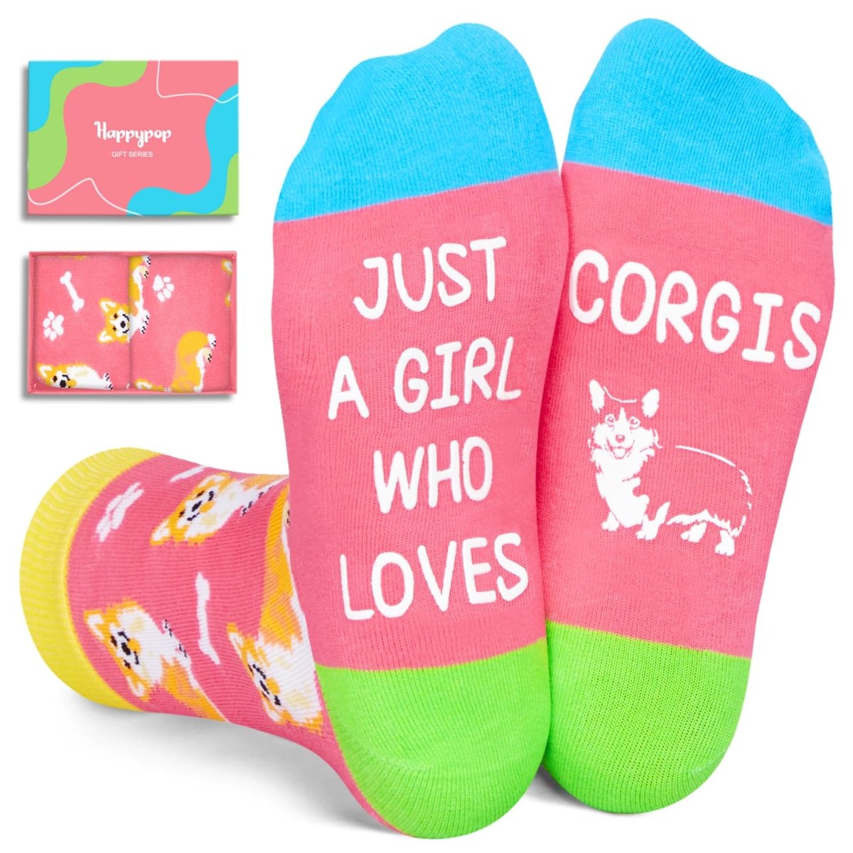 Corgi Lover Socks – Funny Dog Socks for Girls | "Just a Girl Who Loves Corgis" - Trusted Best Sellers™