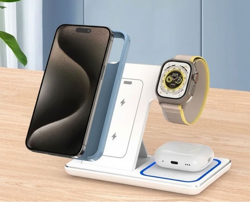 FoldEase™ TravelPro 3-in-1 Wireless Charging Station