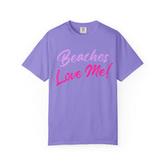 Lavender Beaches Love Me! Customizable T-Shirt