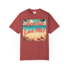 Print Beaches Love Me! Beach T-Shirt - Tropical Vintage Seaside Graphic Tee