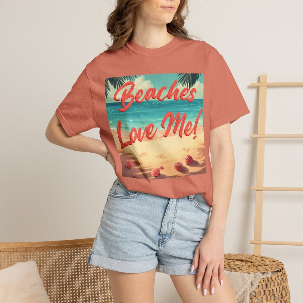 Print Beaches Love Me! Beach T-Shirt - Tropical Vintage Seaside Graphic Tee - Trusted Best Sellers™