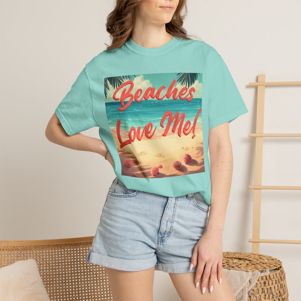 Print Beaches Love Me! Beach T-Shirt - Tropical Vintage Seaside Graphic Tee - Trusted Best Sellers™