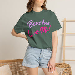 Lavender Beaches Love Me! Customizable T-Shirt