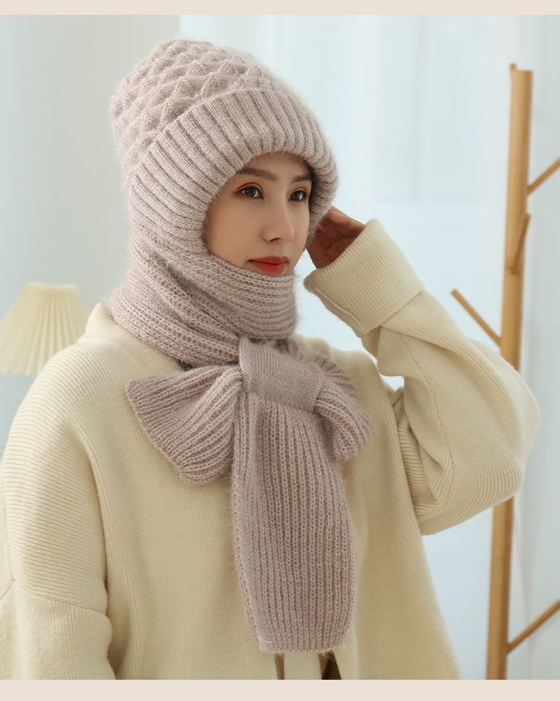 Women's Warm Winter Knitted Fleece-lined Scarf And Hat - Trusted Best Sellers™