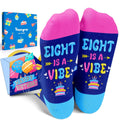 8th Birthday Gifts Socks - Blue Pink - Trusted Best Sellers™