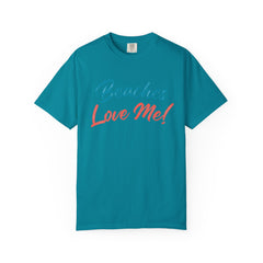 Shoreline Beaches Love Me! T Shirt - Blue Text