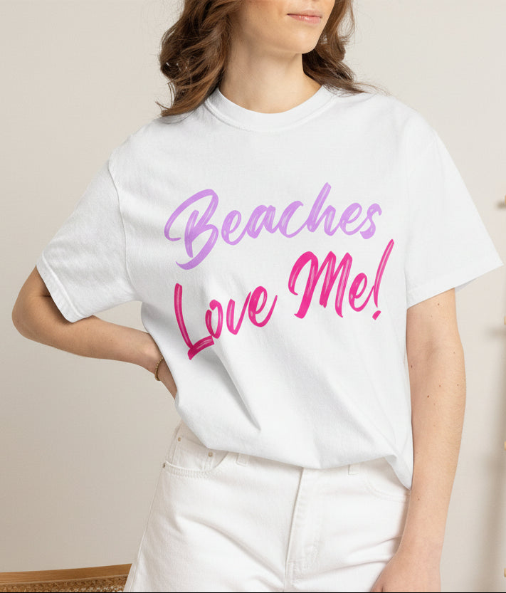 Lavender Beaches Love Me! Customizable T-Shirt - Trusted Best Sellers™