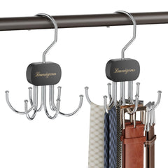 Belt Hanger Belt Organizer for ClosetRotatable Tie RackBelt HolderHanging Closet Storage Hook for Belt Bra Tank Top Tie Scarf Purse1PCSBlack