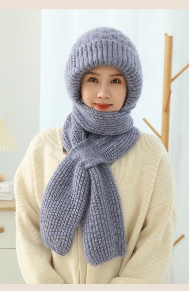 Women's Warm Winter Knitted Fleece-lined Scarf And Hat - Trusted Best Sellers™