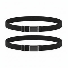 Two Black flexible fashionable belts.