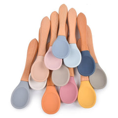 Soft Bite: Food-Safe Silicone Wide Grip Training Spoon for Infants and Toddlers