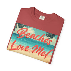 Print Beaches Love Me! Beach T-Shirt - Tropical Vintage Seaside Graphic Tee