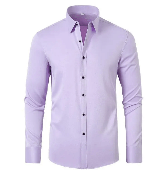 Men's Slim Cut Wrinkle-Free Stretch Business Shirt – No-Iron Long Sleeve Dress Shirt - Trusted Best Sellers™