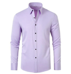 Men's Wrinkle-Free Stretch Business Shirt – Non-Iron Long Sleeve Dress Shirt