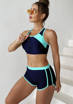Color Bikini Split Swimsuit