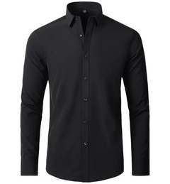 Men's Wrinkle-Free Stretch Business Shirt – Non-Iron Long Sleeve Dress Shirt