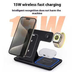 3 In 1 LED Fast Wireless Charger Stand Foldable Charging Station - Trusted Best Sellers™