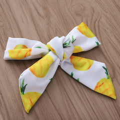 Pineapple Print Tassel Strap Swimsuit Set for Kids