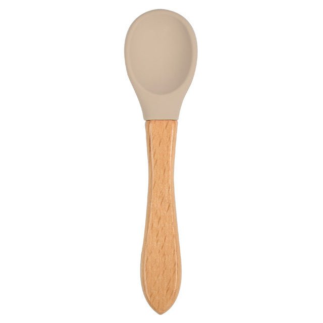 The Picky™ Soft Bite™ Food-Grade Silicone Training Spoon with Natural Wooden Handle for Infants & Toddlers - Trusted Best Sellers™