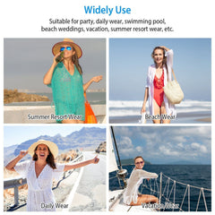 White Ivy: Lace Bathing Suit Cover Up Boho Beach Women Maxi Bikini Sundress Dress Summer US