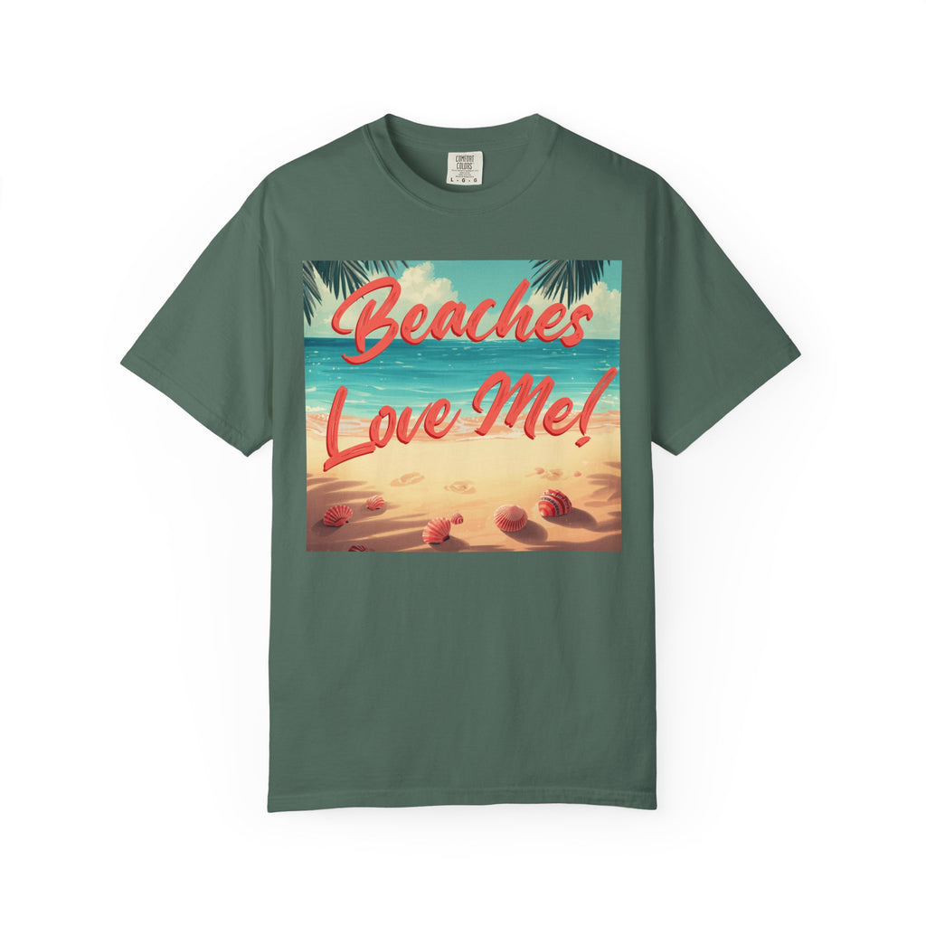 Print Beaches Love Me! Beach T-Shirt - Tropical Vintage Seaside Graphic Tee - Trusted Best Sellers™