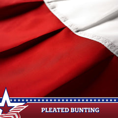 USA Pleated Fan Flag Star 1.5x1.5FT Center Quarter Circle Embroidered Polyester