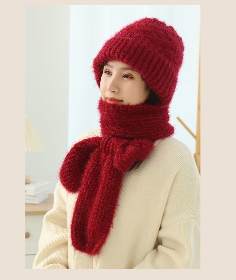 Women's Warm Winter Knitted Fleece-lined Scarf And Hat - Trusted Best Sellers™