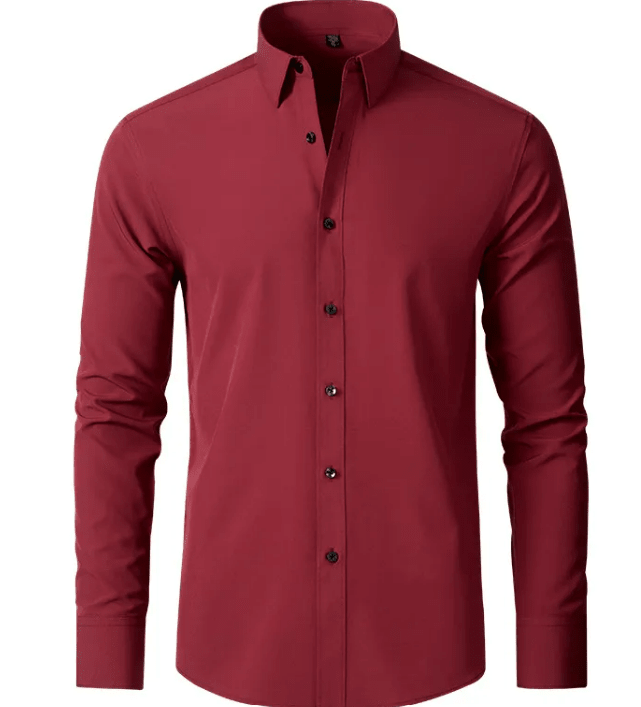 Men's Slim Cut Wrinkle-Free Stretch Business Shirt – No-Iron Long Sleeve Dress Shirt - Trusted Best Sellers™