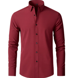 Men's Wrinkle-Free Stretch Business Shirt – Non-Iron Long Sleeve Dress Shirt