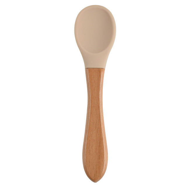 Soft Bite: Food-Safe Silicone Wide Grip Training Spoon for Infants and Toddlers