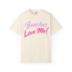 Lavender Beaches Love Me! Customizable T-Shirt