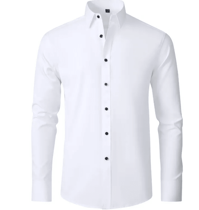 Men's Slim Cut Wrinkle-Free Stretch Business Shirt – No-Iron Long Sleeve Dress Shirt - Trusted Best Sellers™