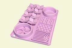 RuffStuff™ 4-in-1 Pattern Silicone Slow Feeder Dog Mat – Interactive Enrichment Feeding Pad