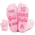 10th Birthday Gift Socks for Girls – Cupcake Gift Box Plush Non-Slip Socks - Trusted Best Sellers™