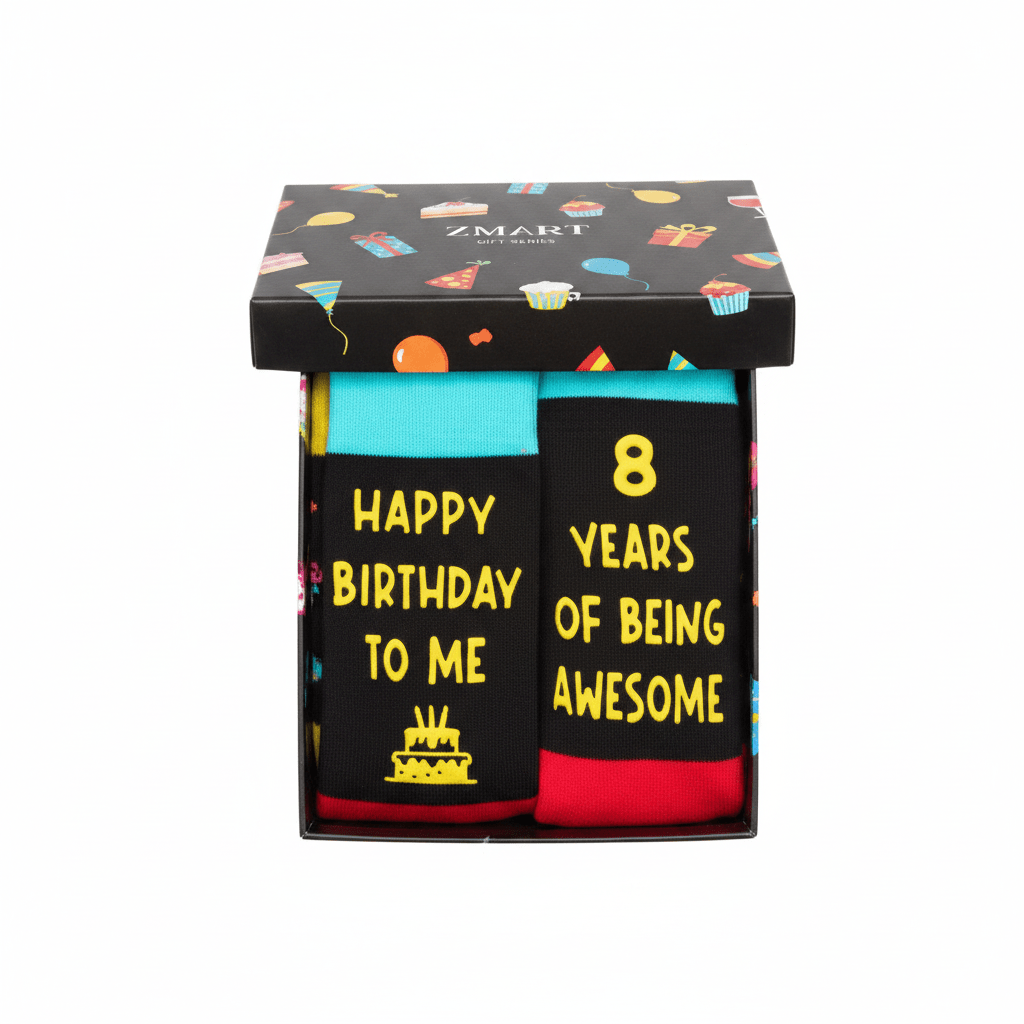 8th Birthday Party Socks – Funny Birthday Gift for Boys & Girls - Trusted Best Sellers™