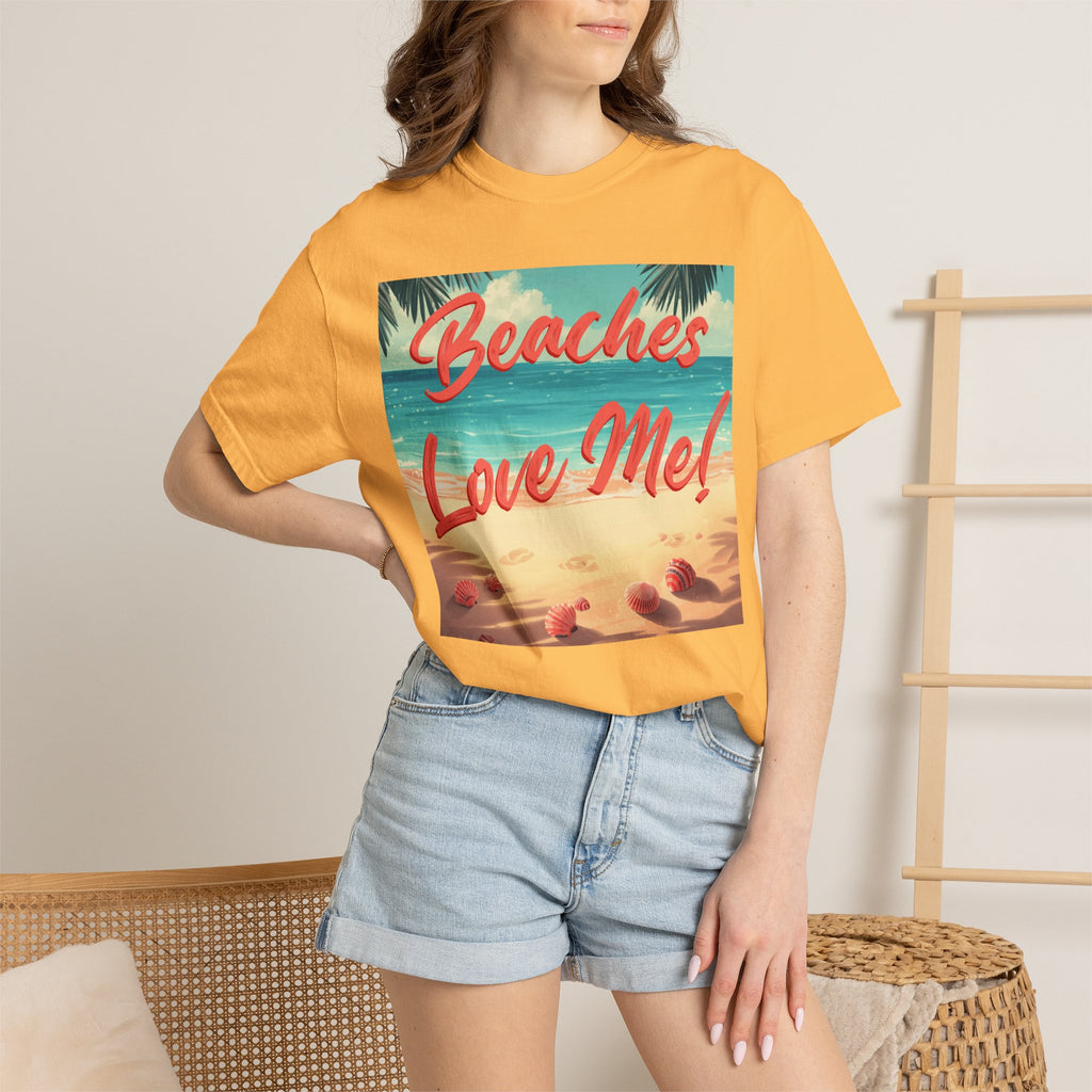 Print Beaches Love Me! Beach T-Shirt - Tropical Vintage Seaside Graphic Tee - Trusted Best Sellers™