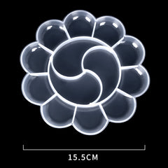 Plastic Flower-Shaped Oval Palette for Watercolor Painting