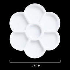 Plastic Flower-Shaped Oval Palette for Watercolor Painting