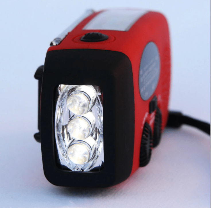 Displays flashlight of red radio flashlight.
