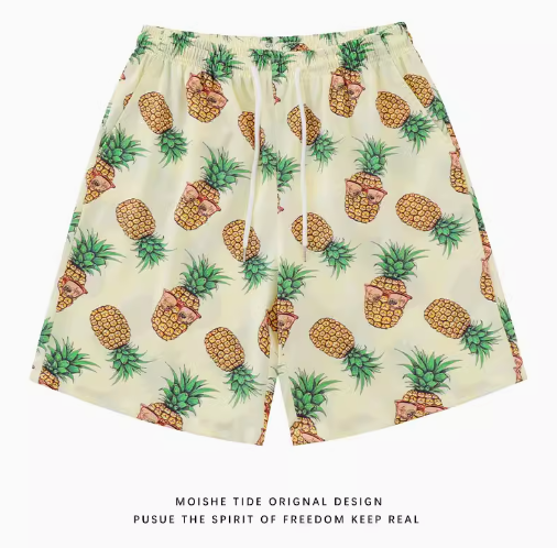 2020 Summer French Style Loose Pineapple Print Top