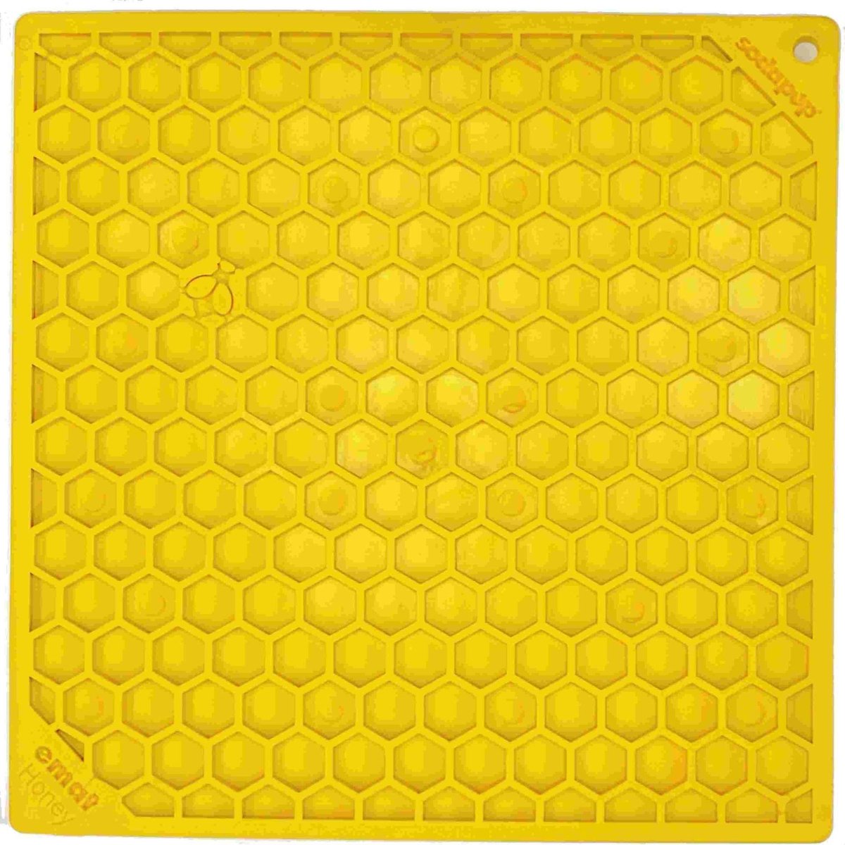 Yellow honeycomb pop-it fidget toy for stress relief and sensory play and slow feeding and mental stimulation.