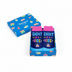 8th Birthday Gifts Socks - Blue Pink