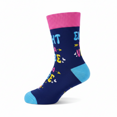 8th Birthday Gifts Socks - Blue Pink