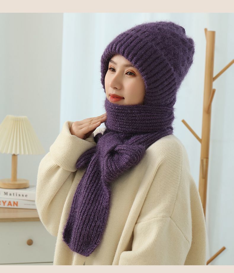 Women's Warm Winter Knitted Fleece-lined Scarf And Hat - Trusted Best Sellers™
