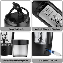Electric Portable Whey Protein Shaker Bottle - Trusted Best Sellers™