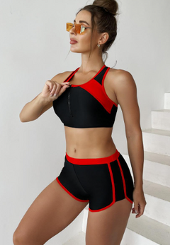 Color Bikini Split Swimsuit