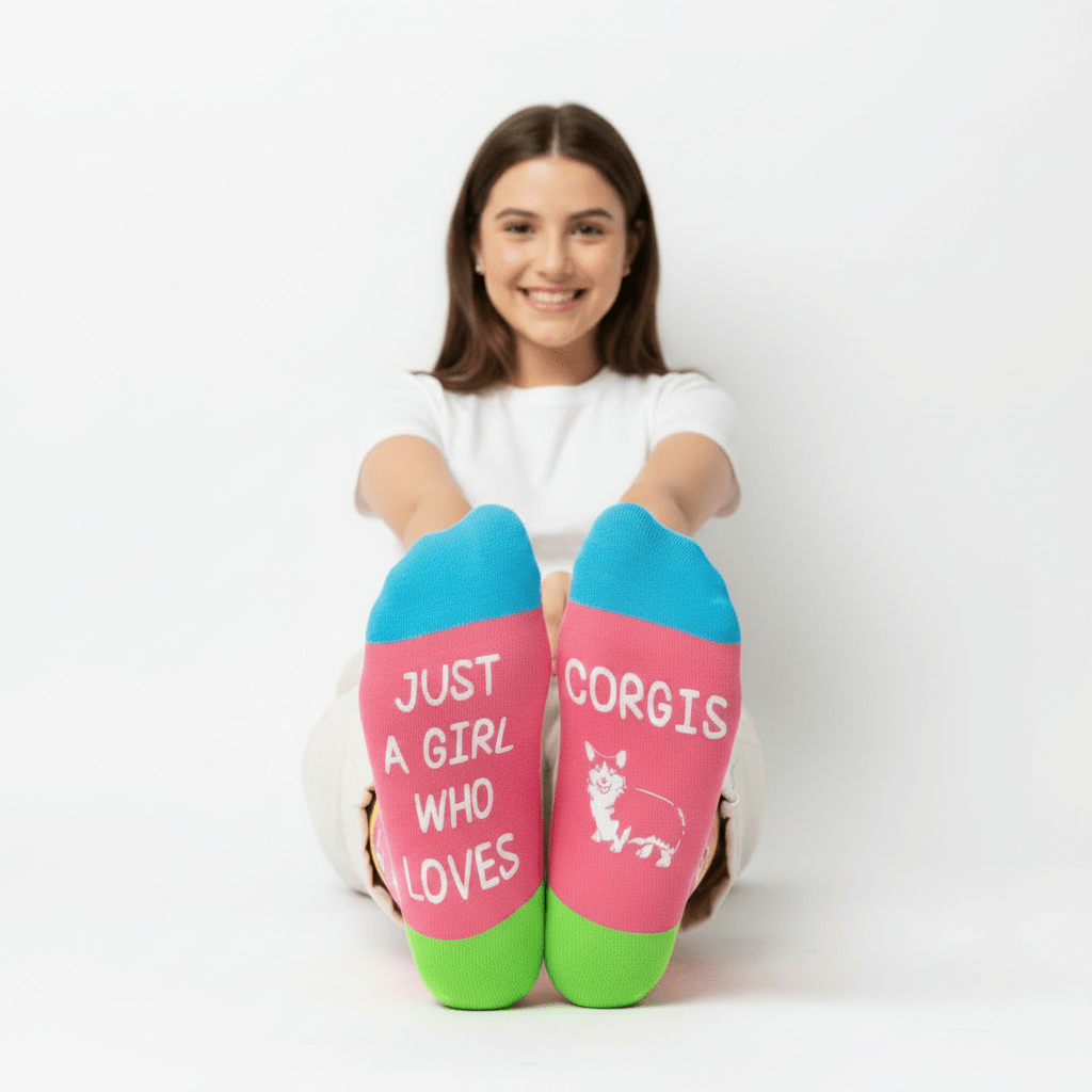 Corgi Lover Socks – Funny Dog Socks for Girls | "Just a Girl Who Loves Corgis" - Trusted Best Sellers™