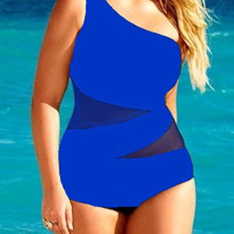 Plus Size Black One-Shoulder Swimsuit for Women - Trusted Best Sellers™