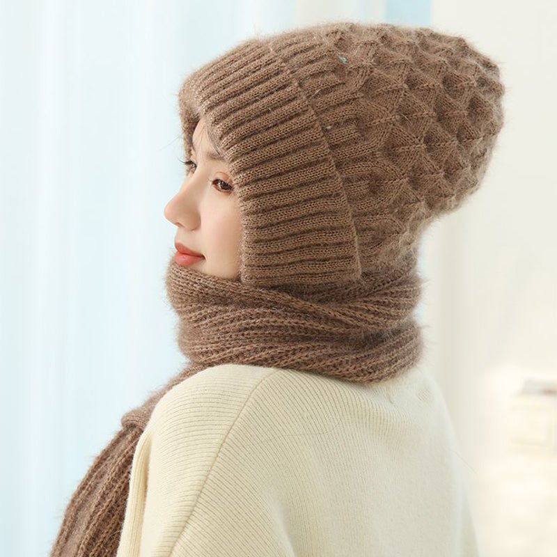 Women's Warm Winter Knitted Fleece-lined Scarf And Hat - Trusted Best Sellers™