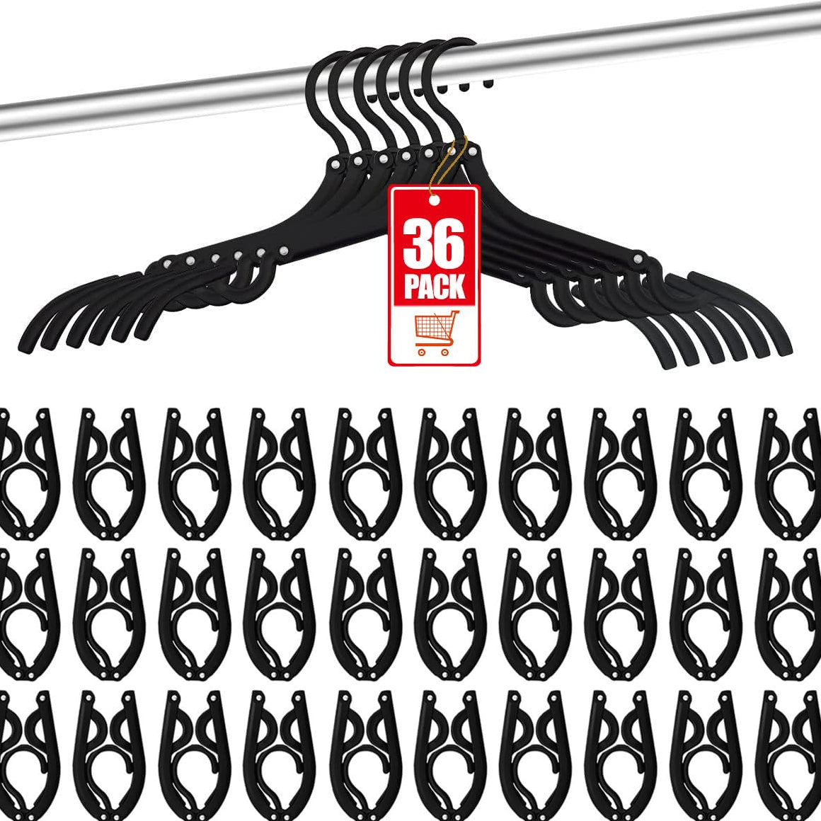 TBS 36-Piece Foldable Travel Hangers - Trusted Best Sellers™